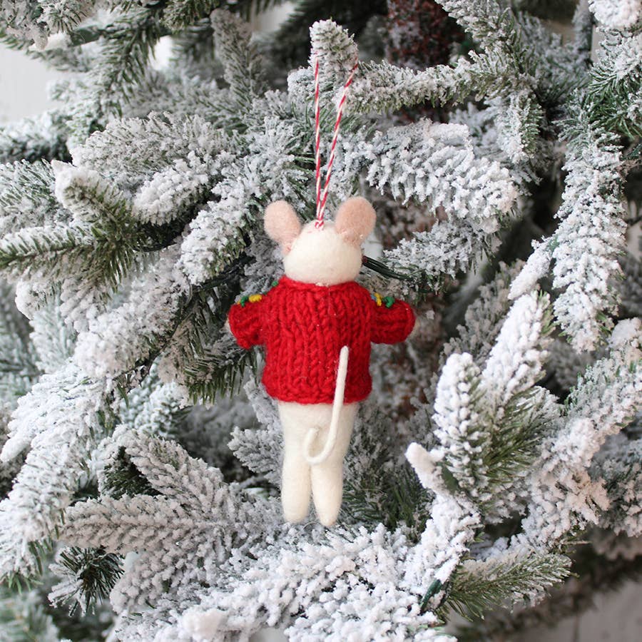 Christmas Lights- Sweater Mice Ornament