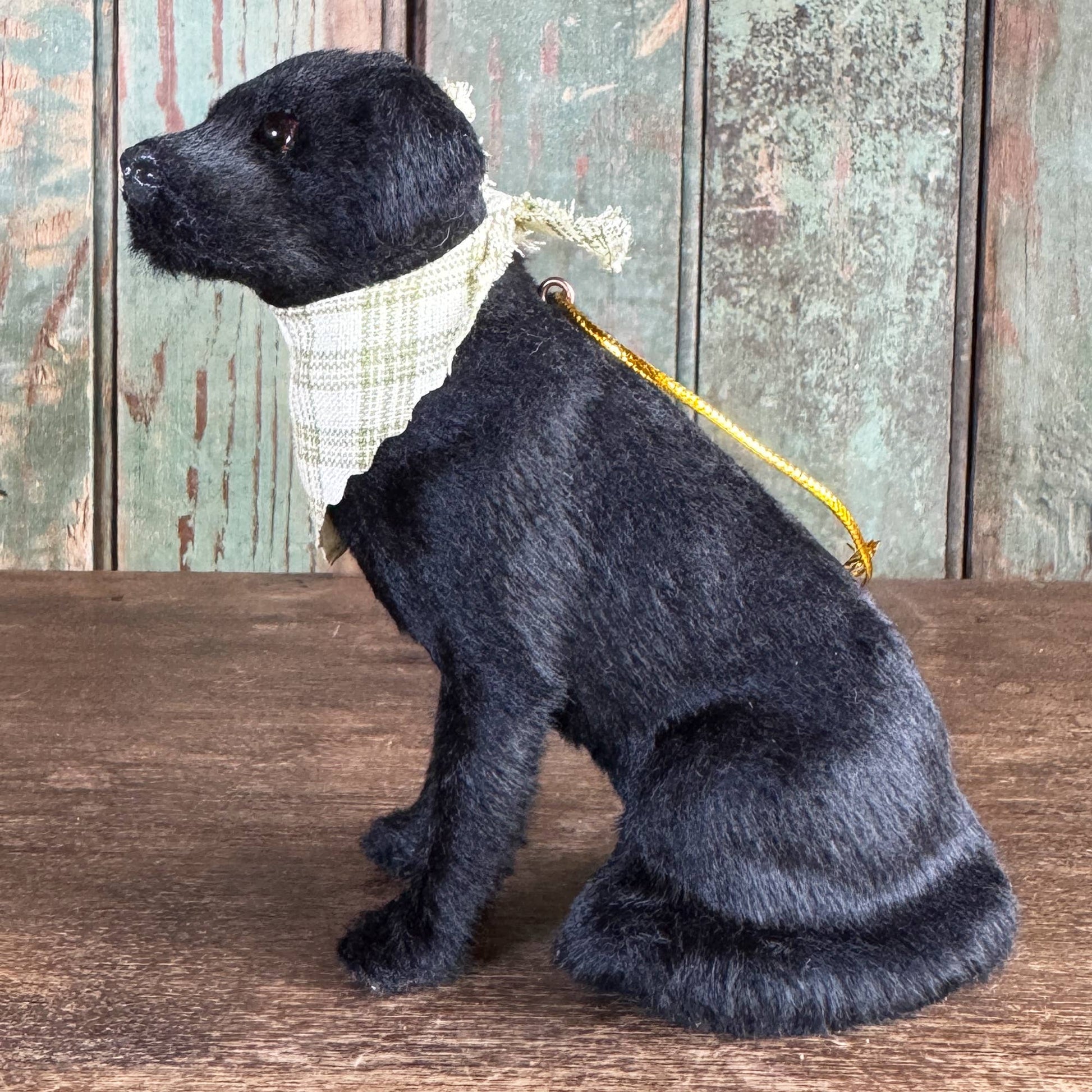 Sitting Labrador Retriever With Bandana Ornament
