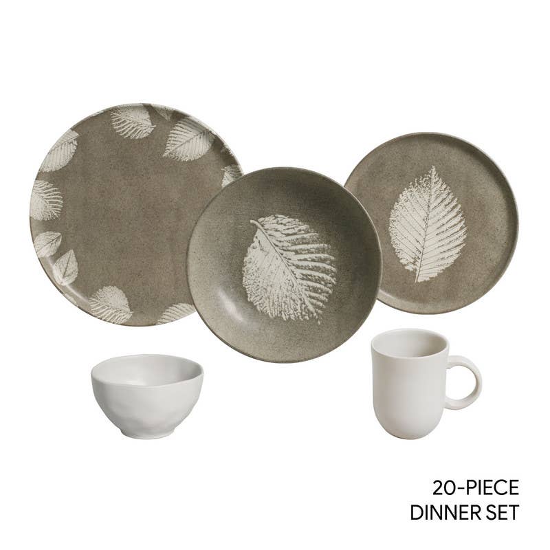 Seiva 20 Pieces Dinnerware Set, Stoneware, Service for 4
