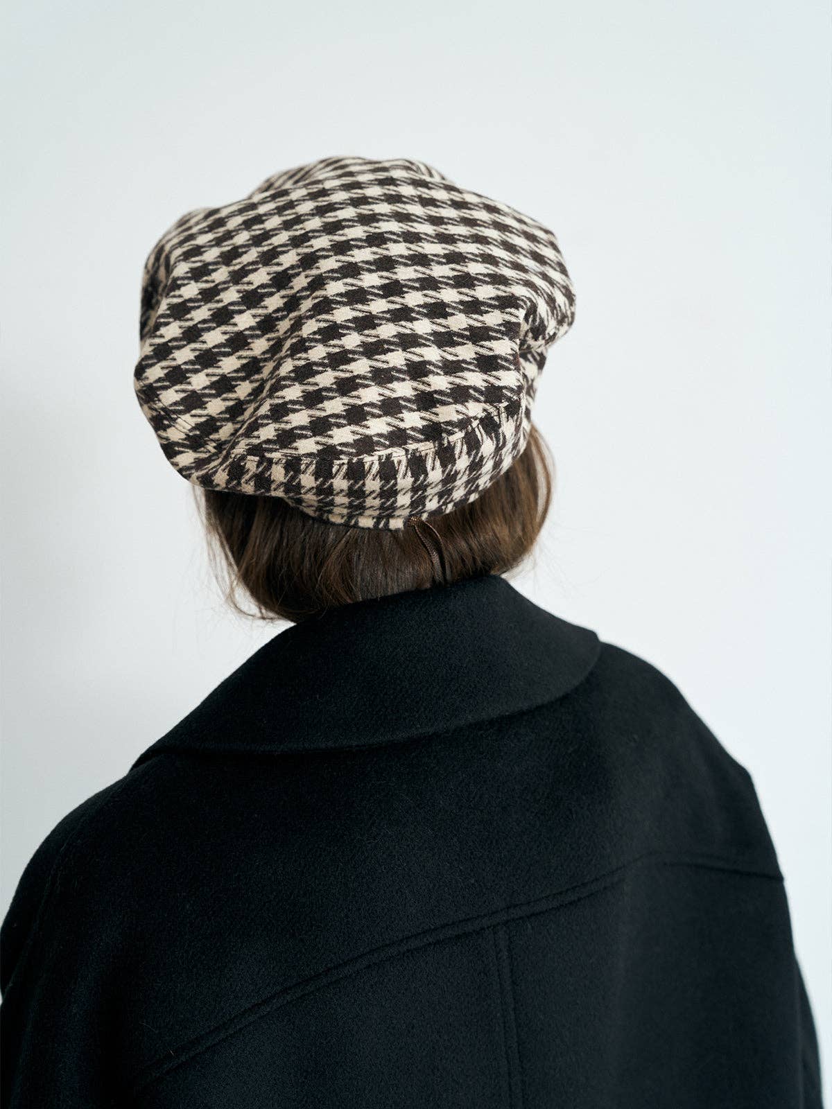 Beret Hat - Mocha checkers