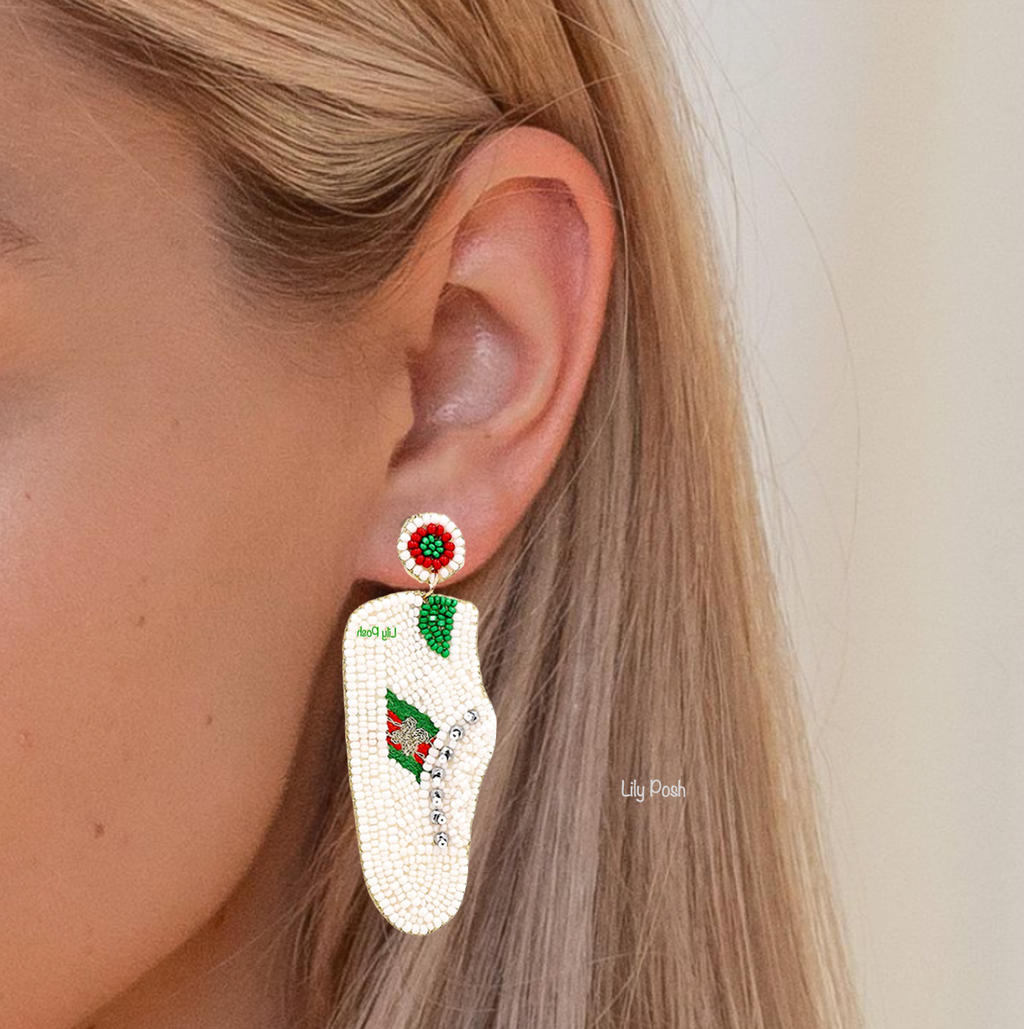 Lily Posh - Sneaker Shoes Seed Bead Earring, High Tops