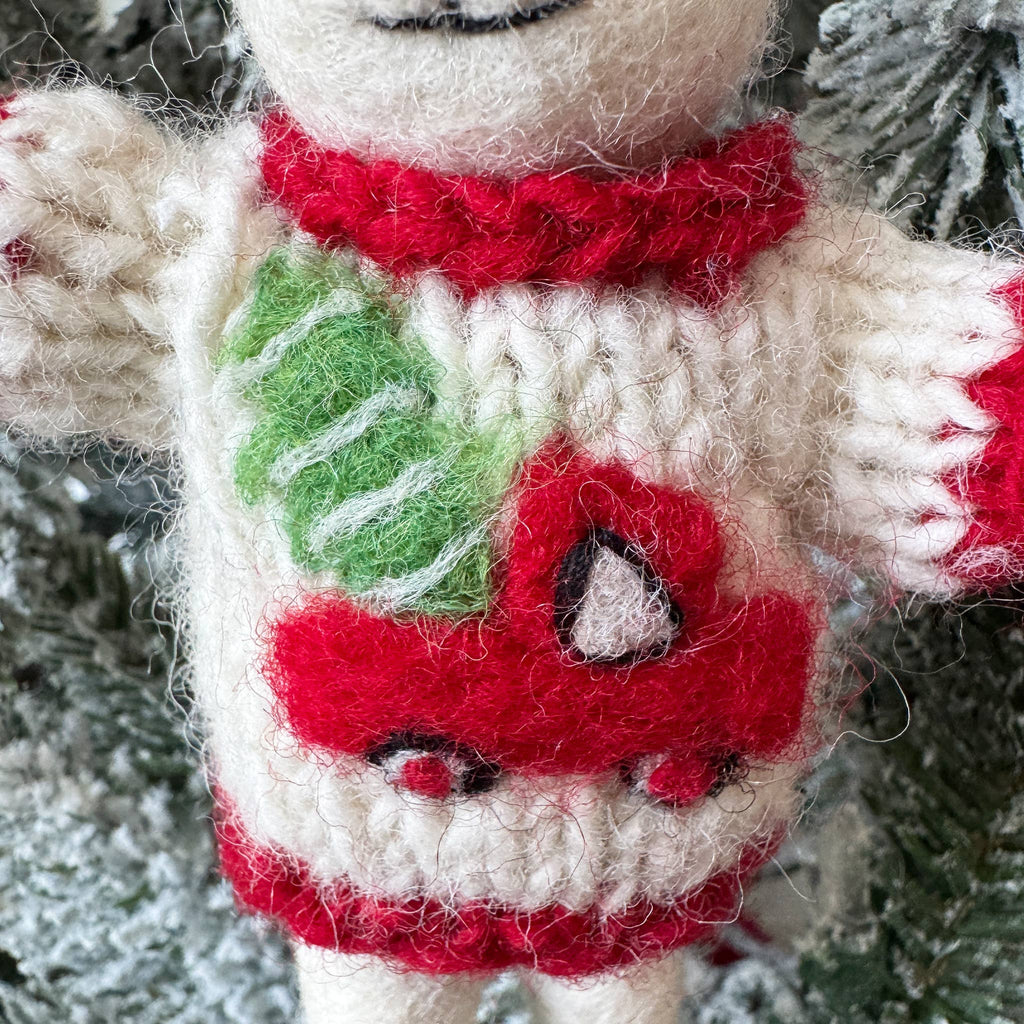 Red Truck Sweater- Sweater Mice Ornament
