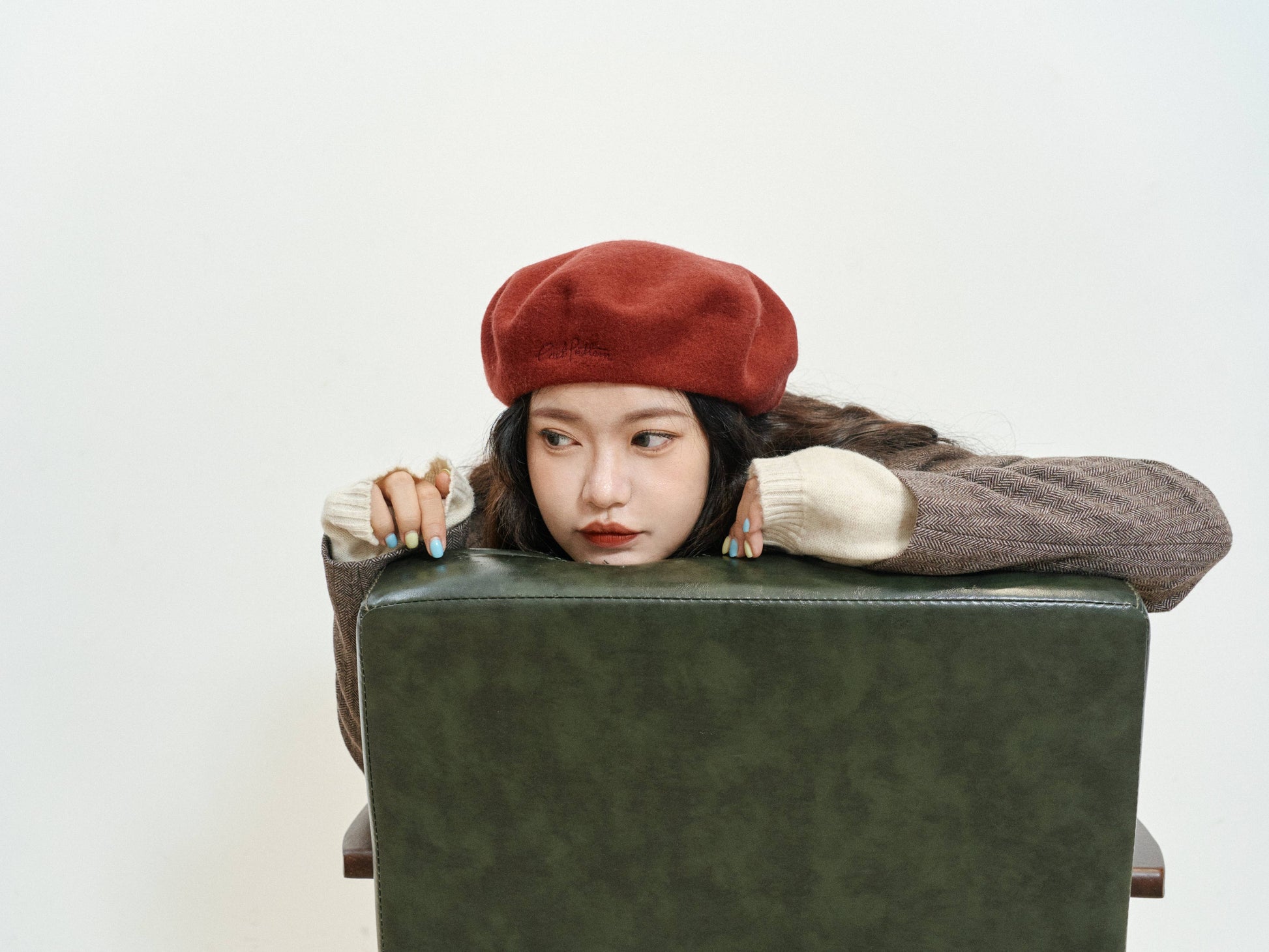 Wool Beret- Bordeaux Red