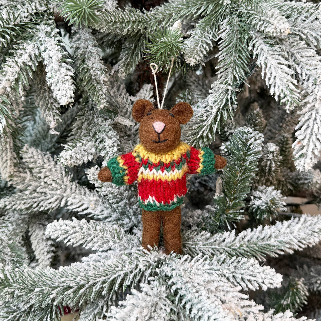 Ugly Multicolored Sweater- Sweater Mice Ornament