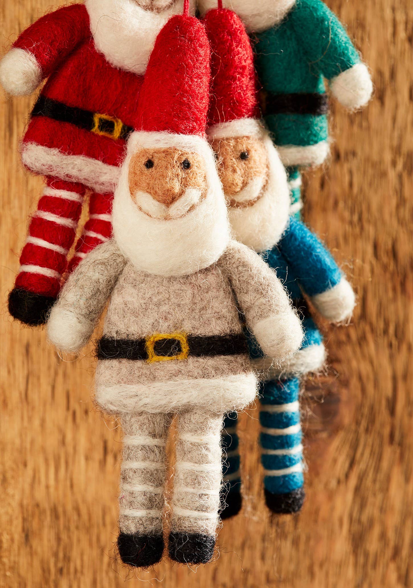 Namaste - Hanging Felt Santa With Stripey Legs
