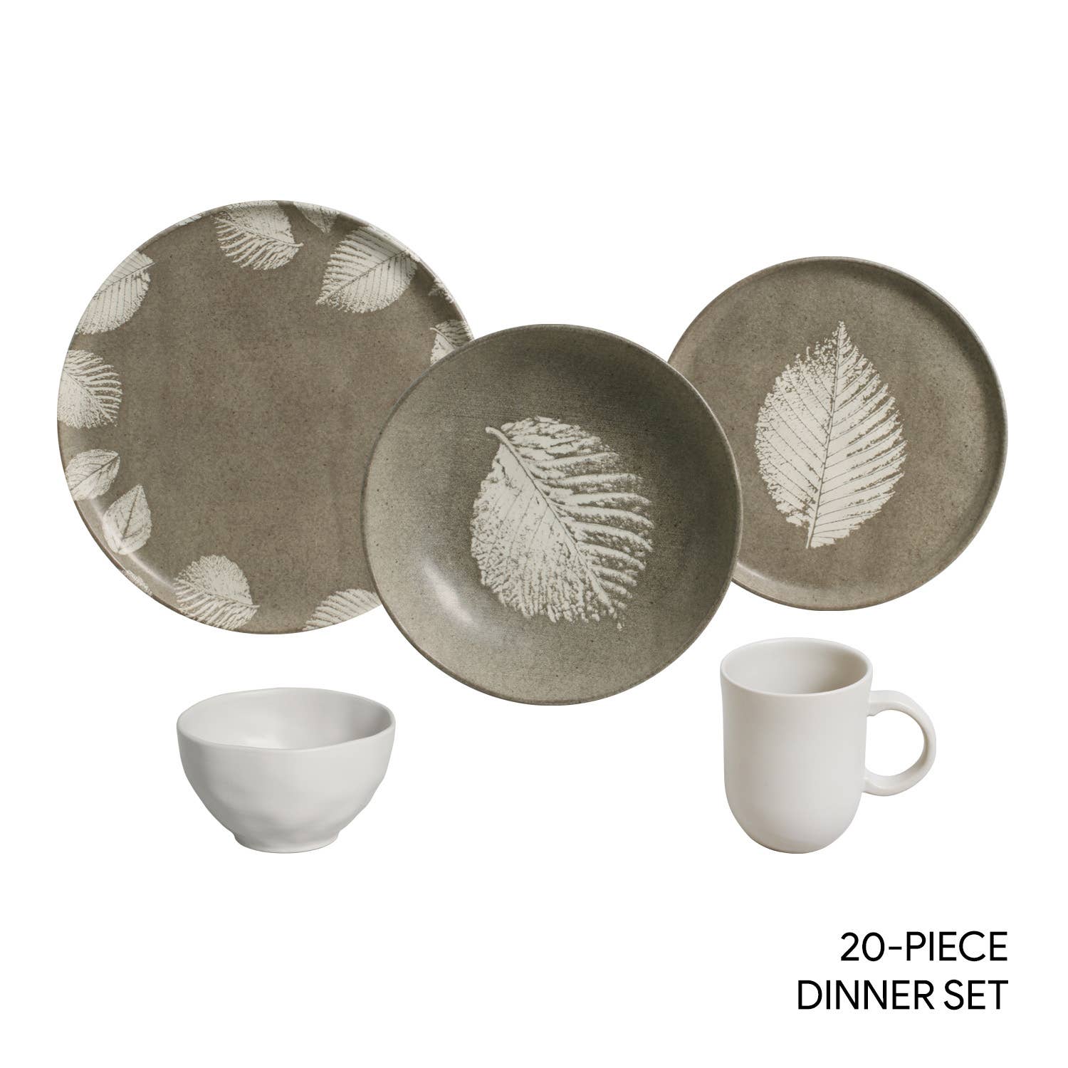 Seiva 20 Pieces Dinnerware Set, Stoneware, Service for 4