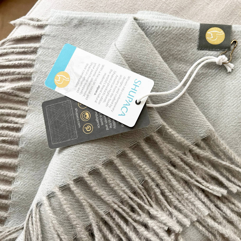 Shupaca Alpaca - 100% Baby Alpaca Throw - London Fog