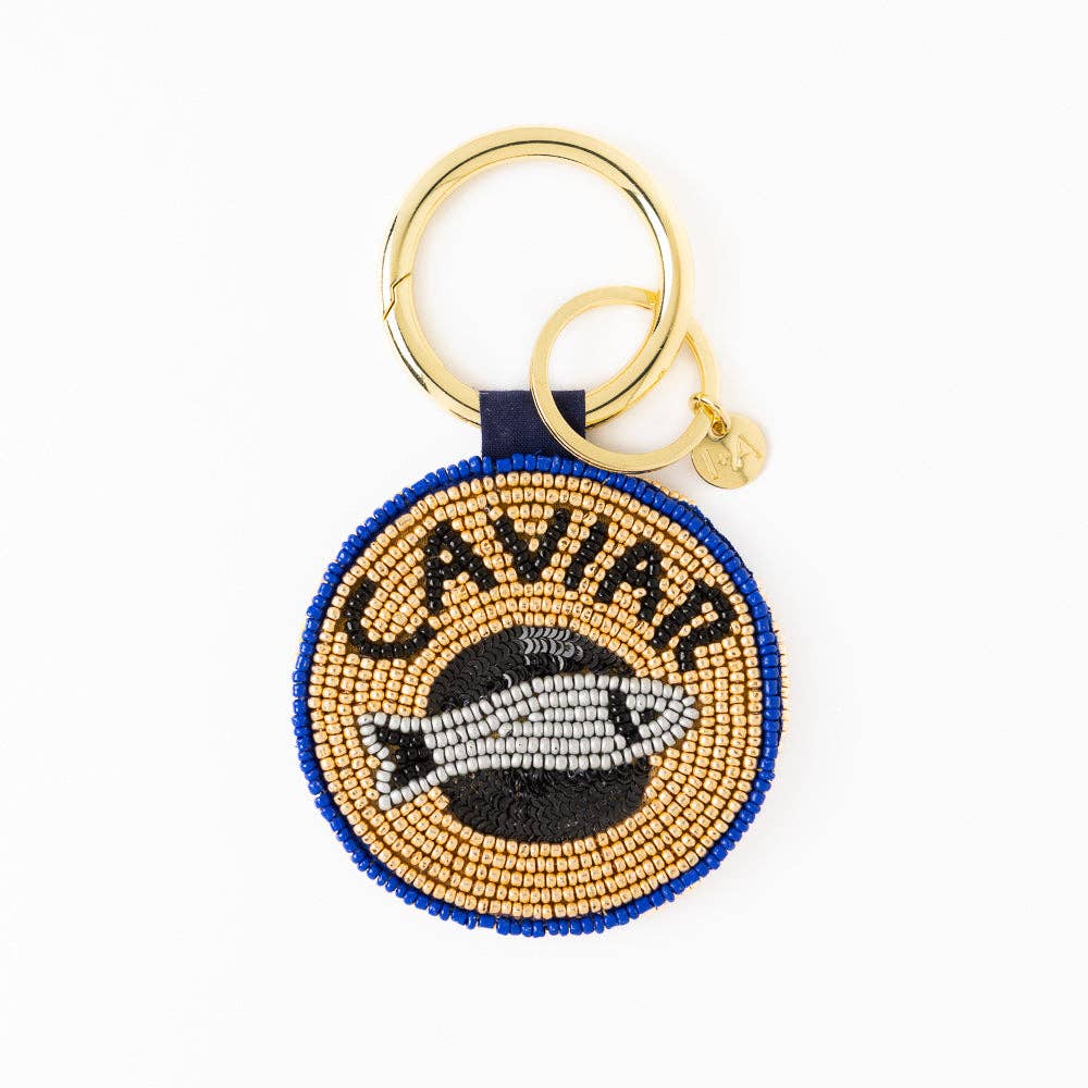 INK + ALLOY - Kelsey Caviar Seed Bead Bag Charm Key Ring Gold