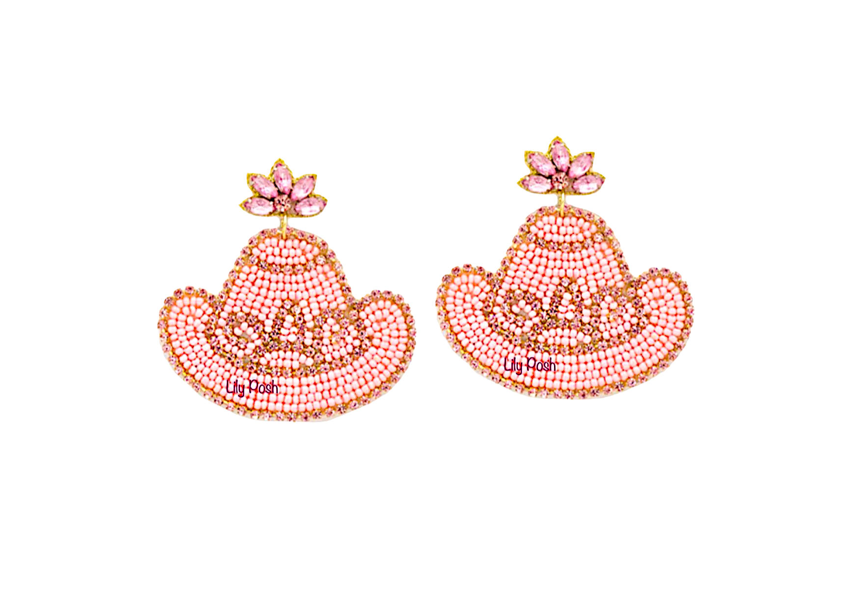 Cowboy Hat Seed Bead Earring, Boho Earring Western