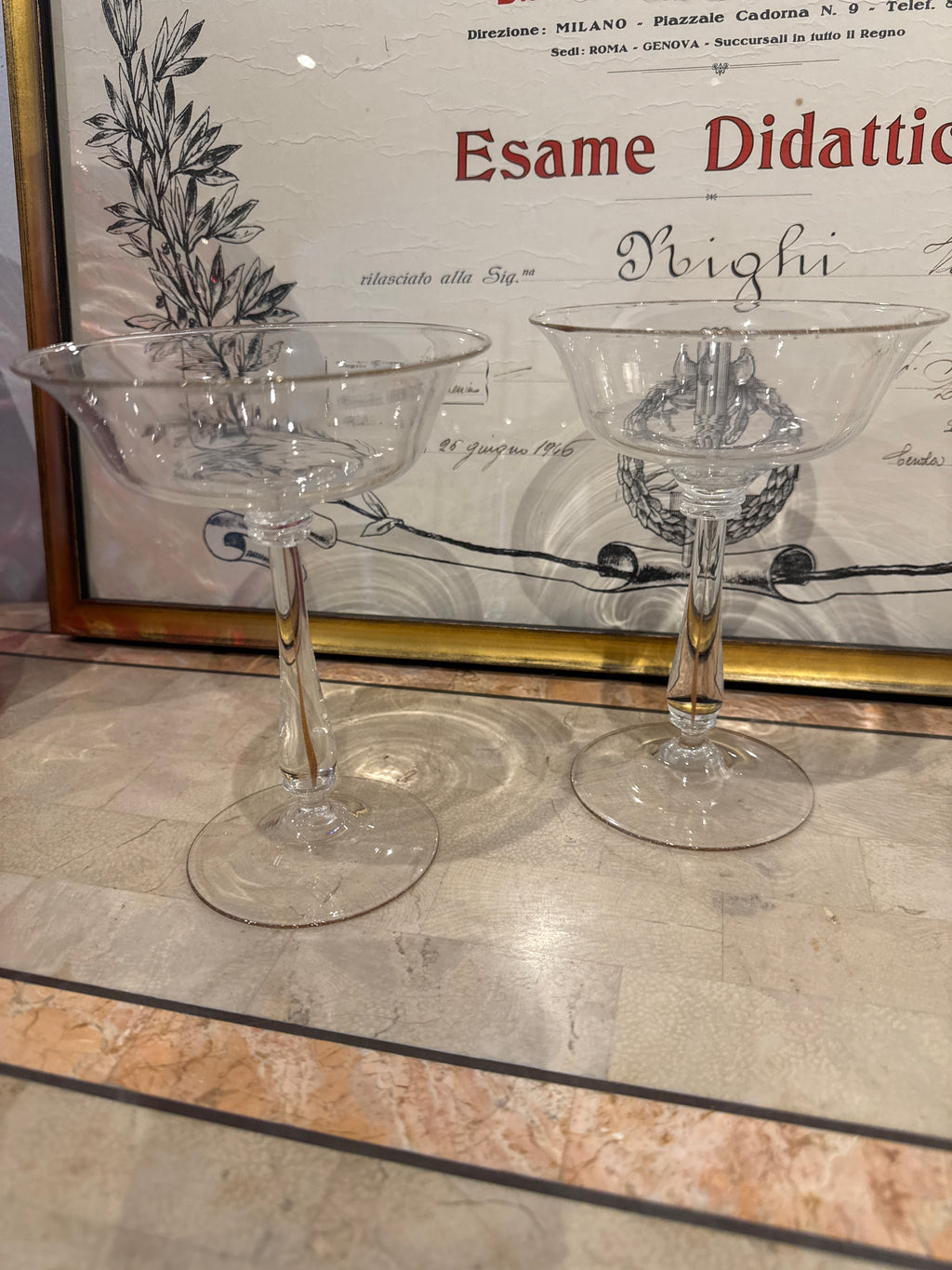 Antonio Seguso pair of champagne coups