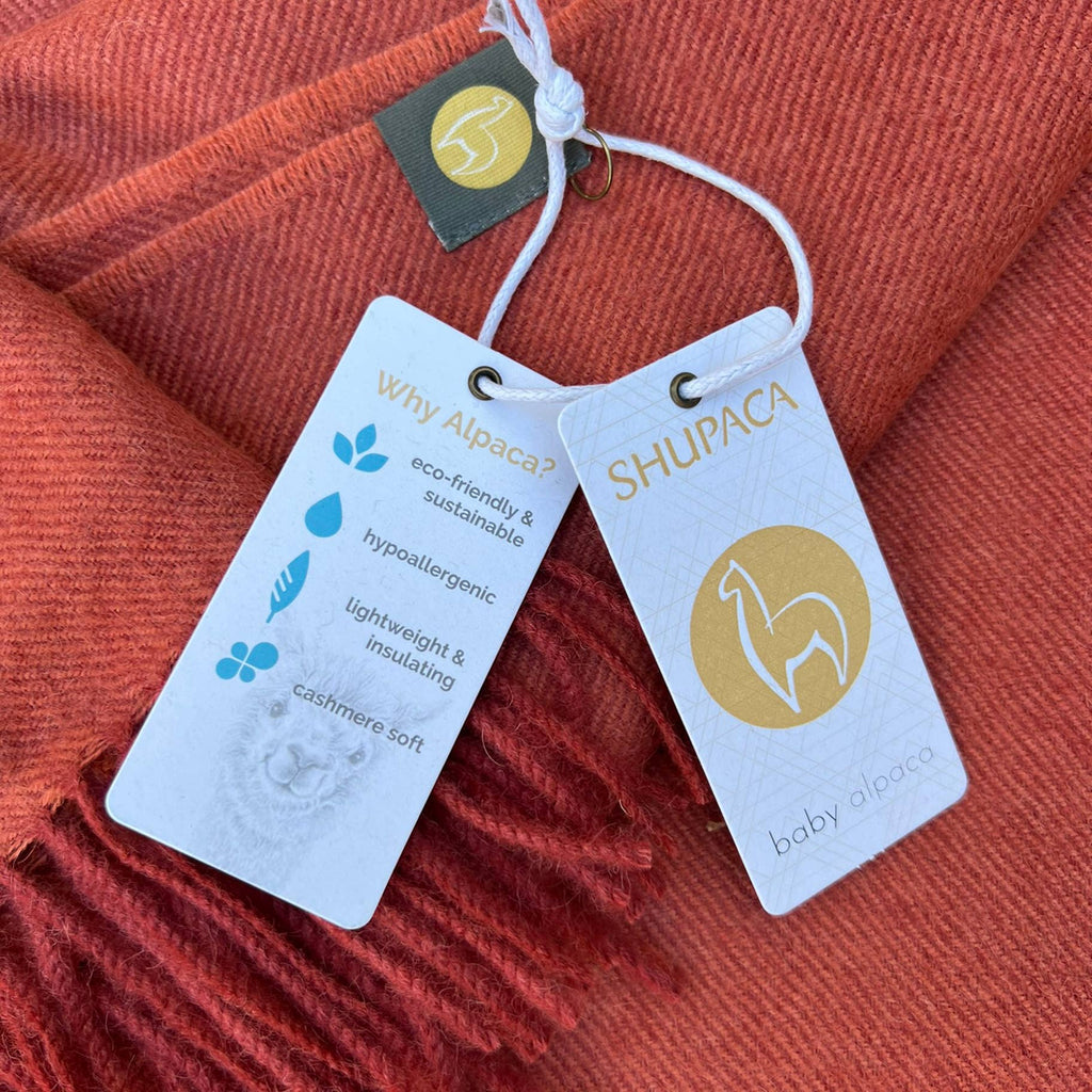 Shupaca Alpaca - 100% Baby Alpaca Scarf - Crimson