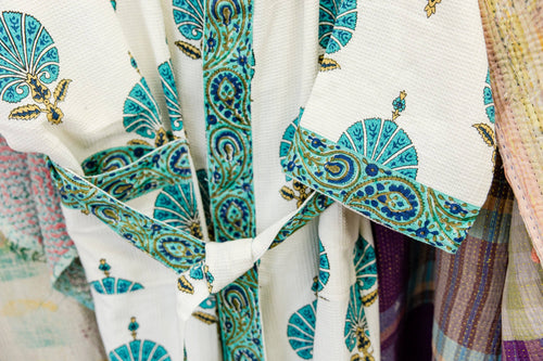 Rahab's Rope - Turquoise Breeze Waffle Robe