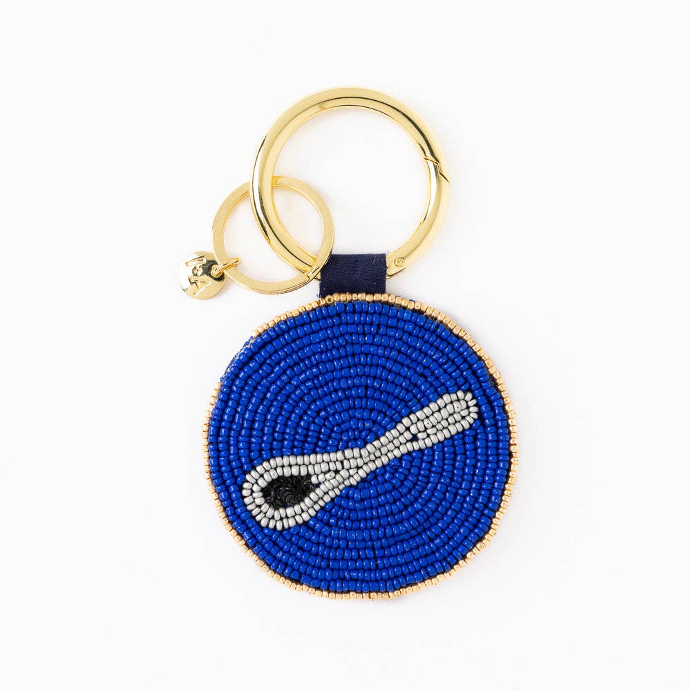 INK + ALLOY - Kelsey Caviar Seed Bead Bag Charm Key Ring Gold