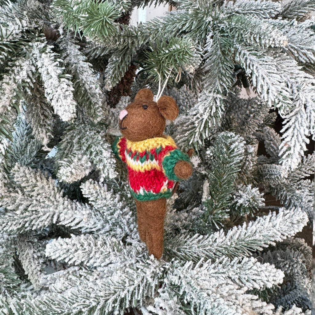 Ugly Multicolored Sweater- Sweater Mice Ornament