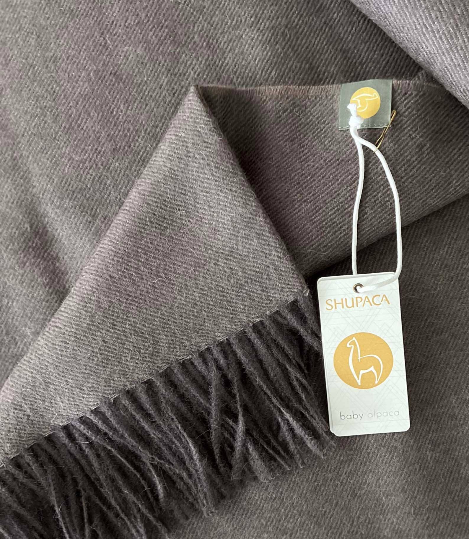 Shupaca Alpaca - 100% Baby Alpaca Throw - Truffle
