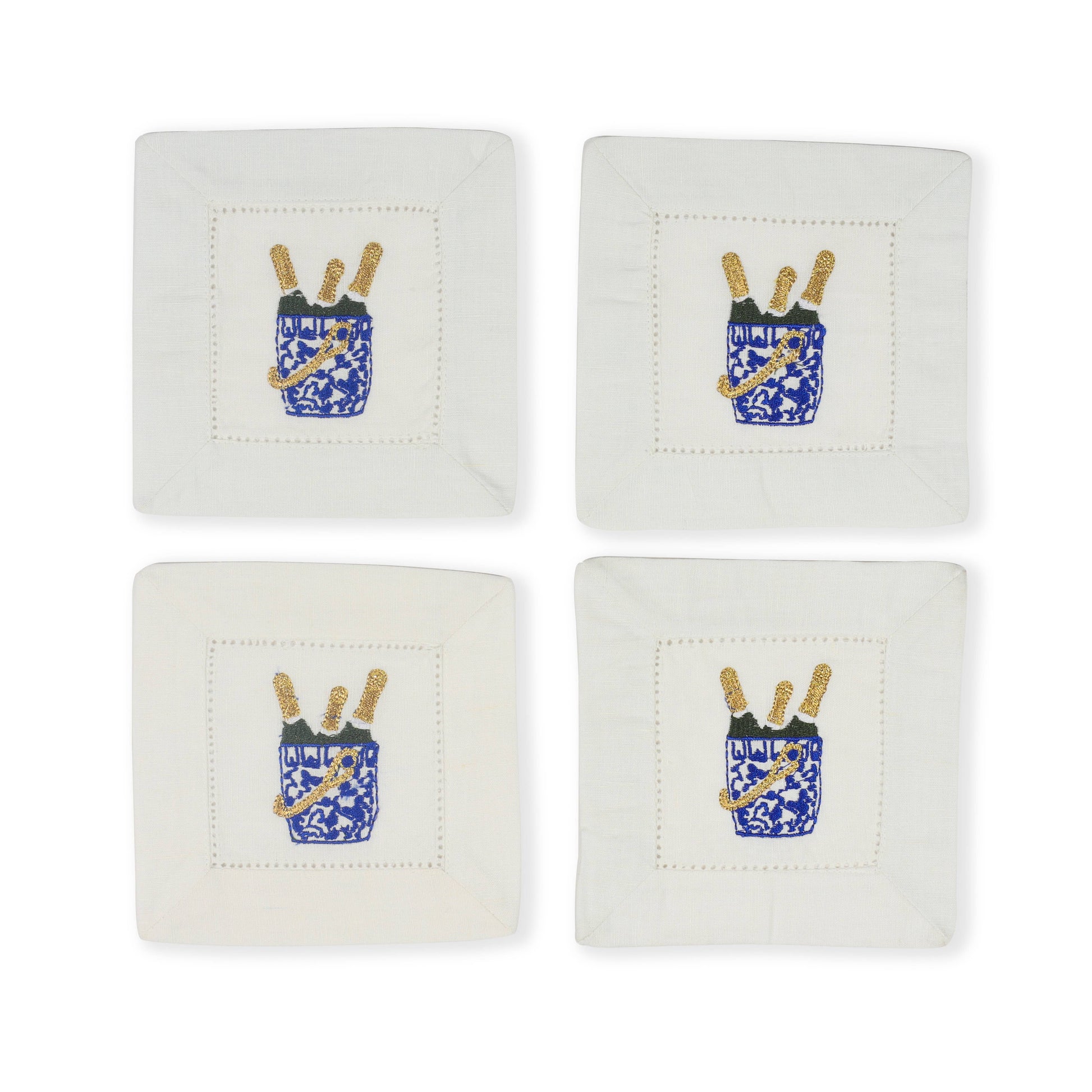 Bubbly Bliss Embroidered Cocktail Napkins
