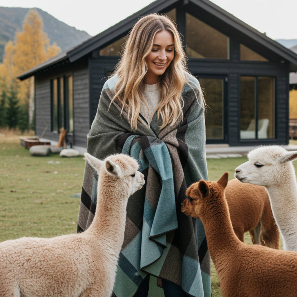 Shupaca Alpaca - Alpaca Throw Blanket - Mosswood