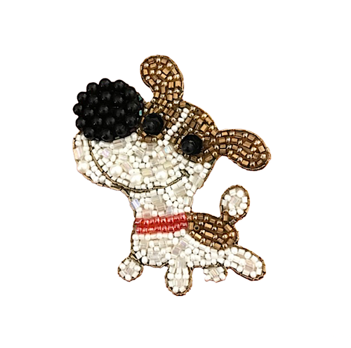 Beaded Dog Brooch, Animal Brooch Pin