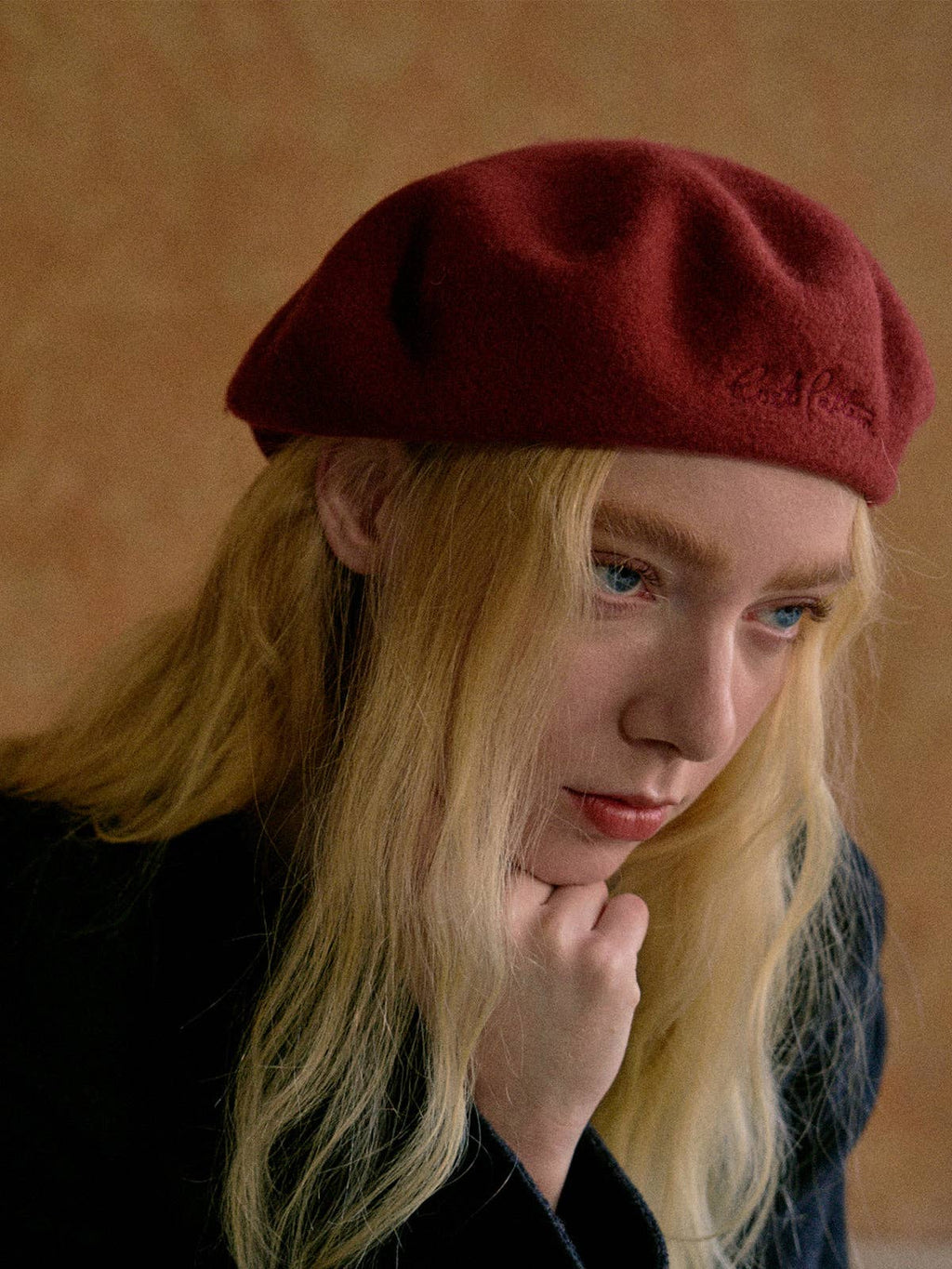 Wool Beret- Bordeaux Red
