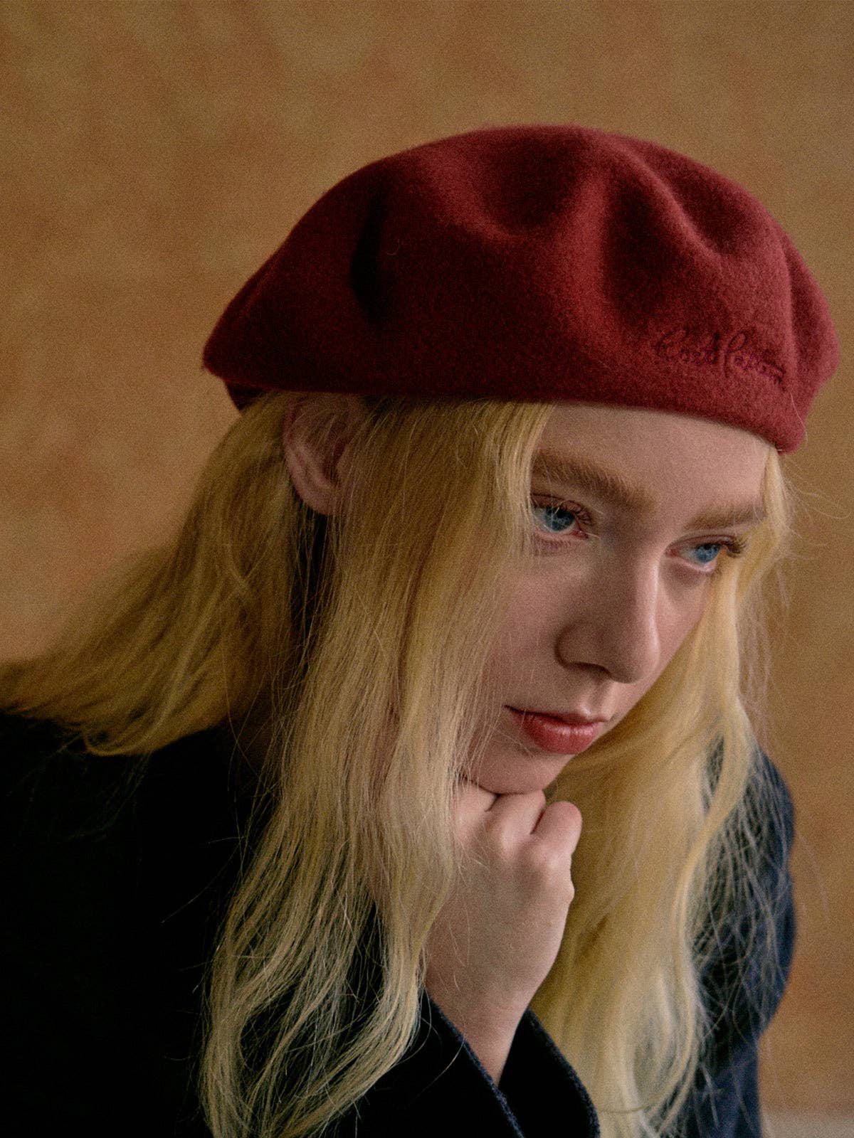 Wool Beret- Bordeaux Red