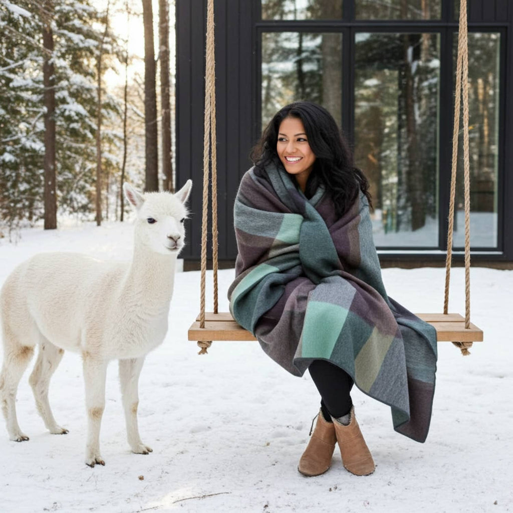 Shupaca Alpaca - NEW! Alpaca Throw Blanket - Twilight