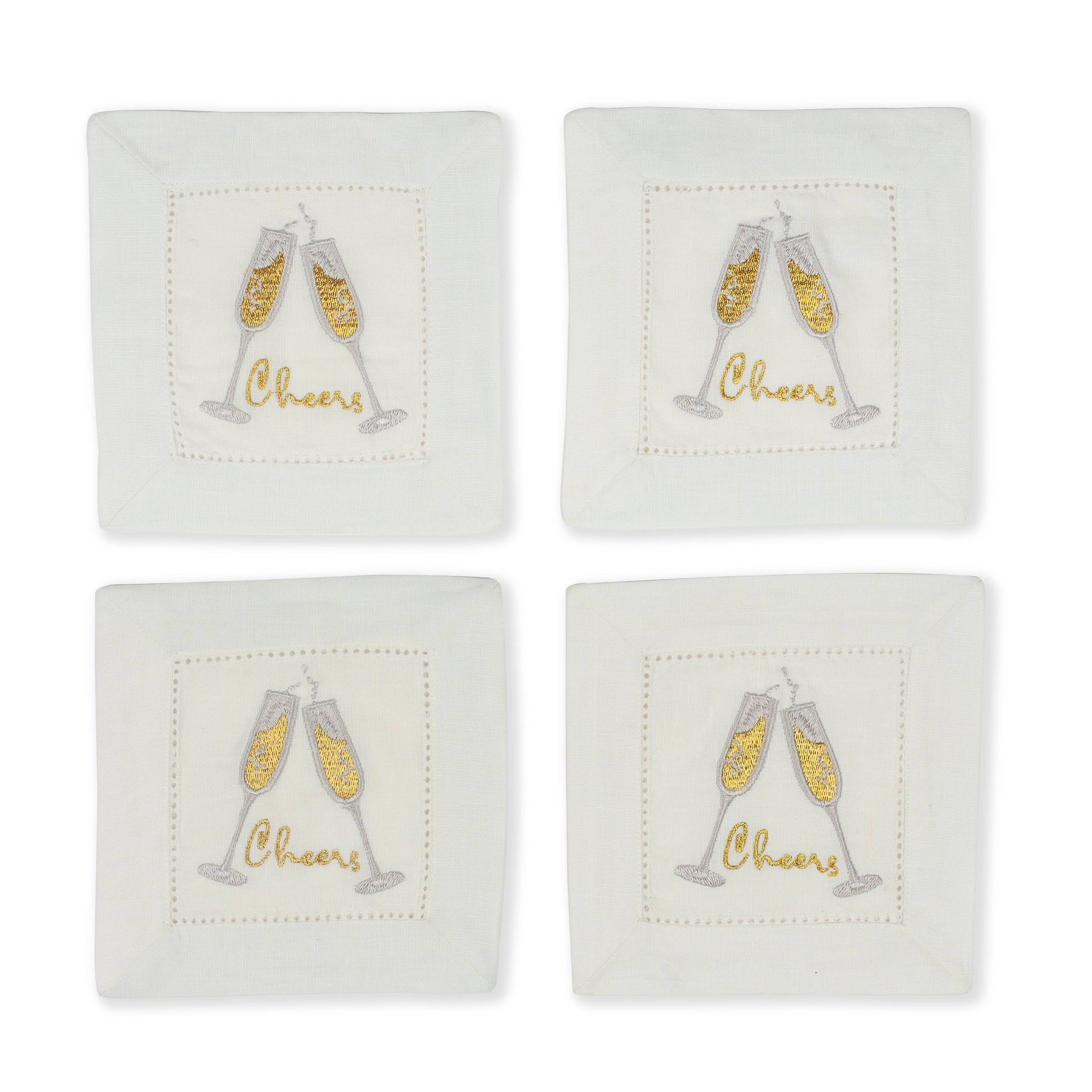 Fizz & Flutes Embroidered Cocktail Napkins
