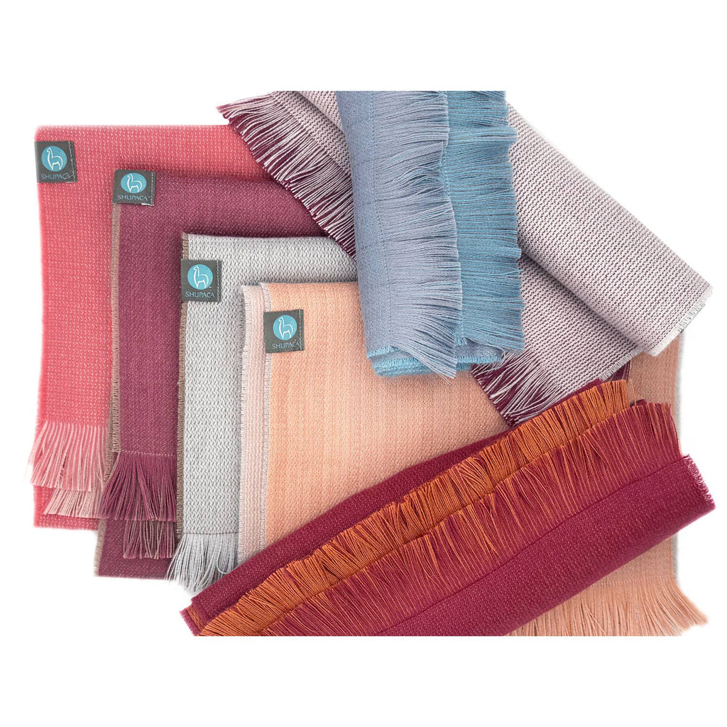 Shupaca Alpaca - Alpaca Scarf Reversible - Adriatic Silver