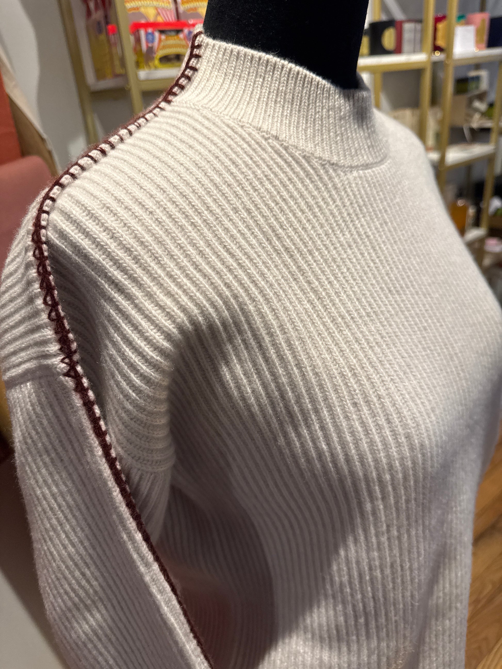 Artisanal Cornucopia cashmere blend ribbed half turtle neck small batch exclusive design sweater Made in Italy