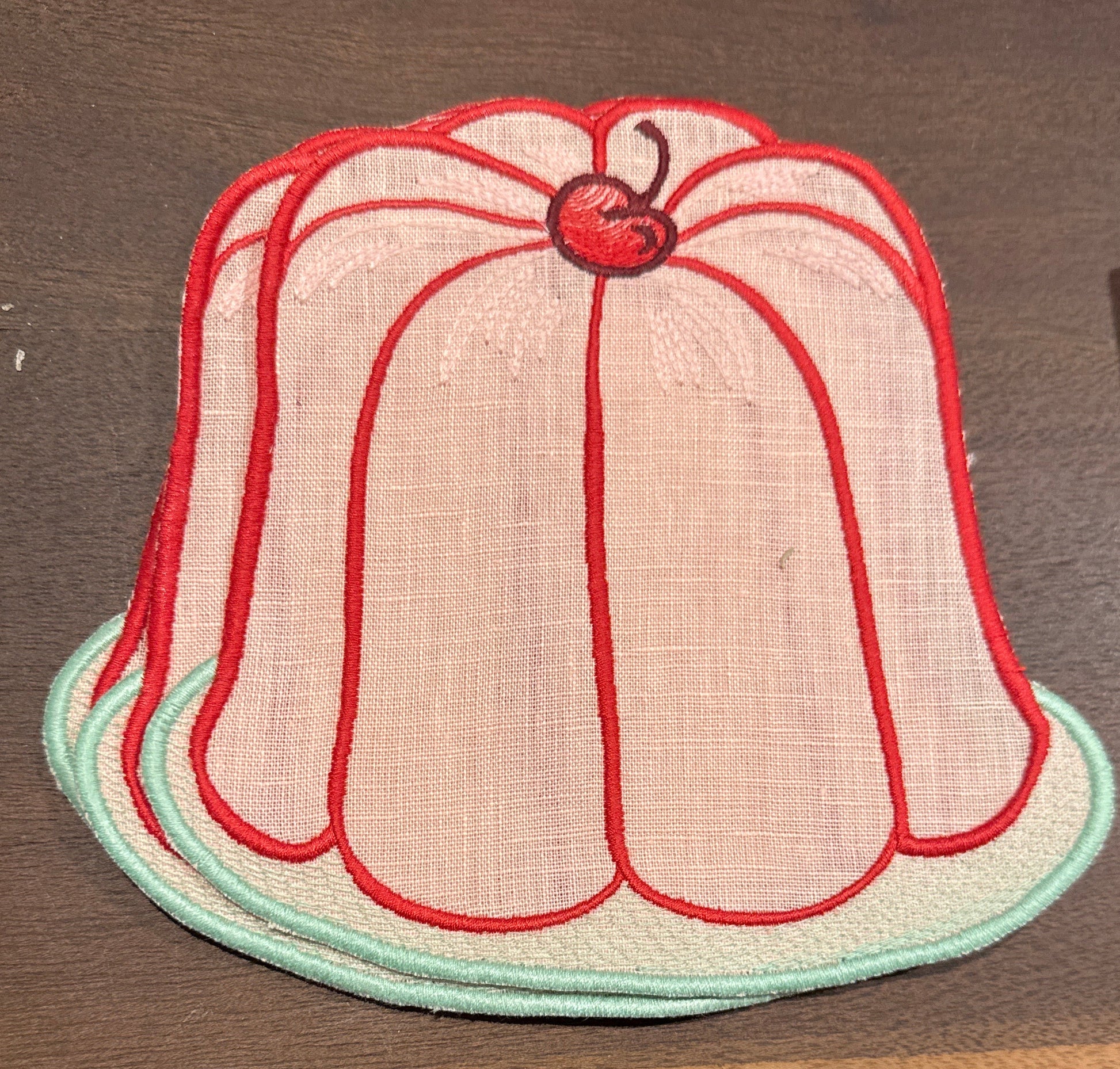 Jello Mold Cocktail Napkins, set of 4