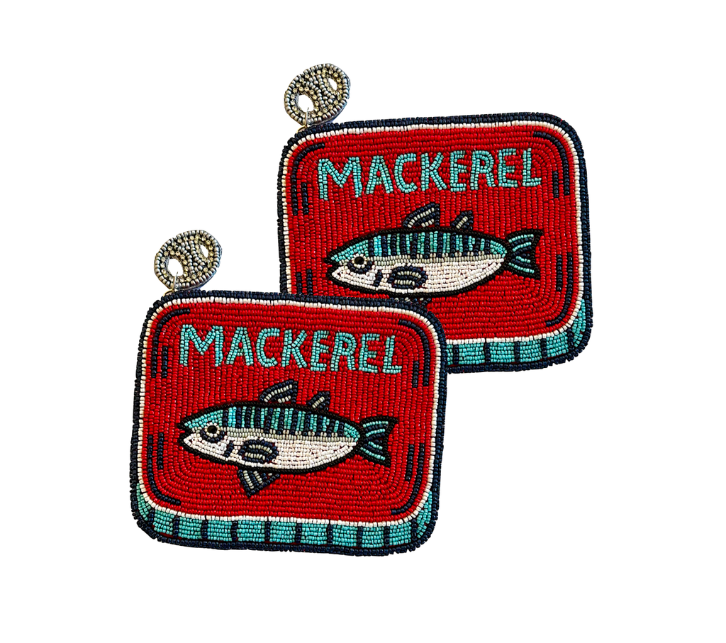 Beaded Mackerel Coin Purse - Fish in Tin Can