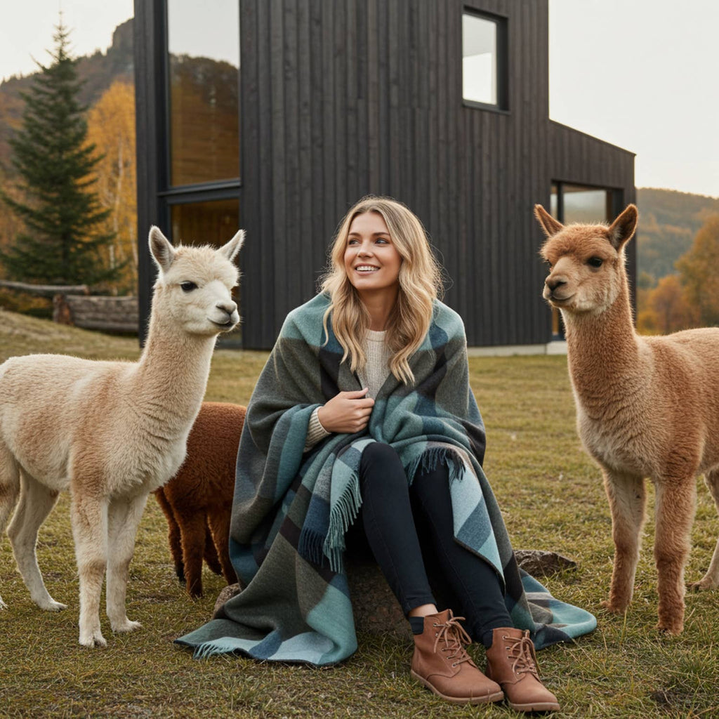 Shupaca Alpaca - Alpaca Throw Blanket - Mosswood