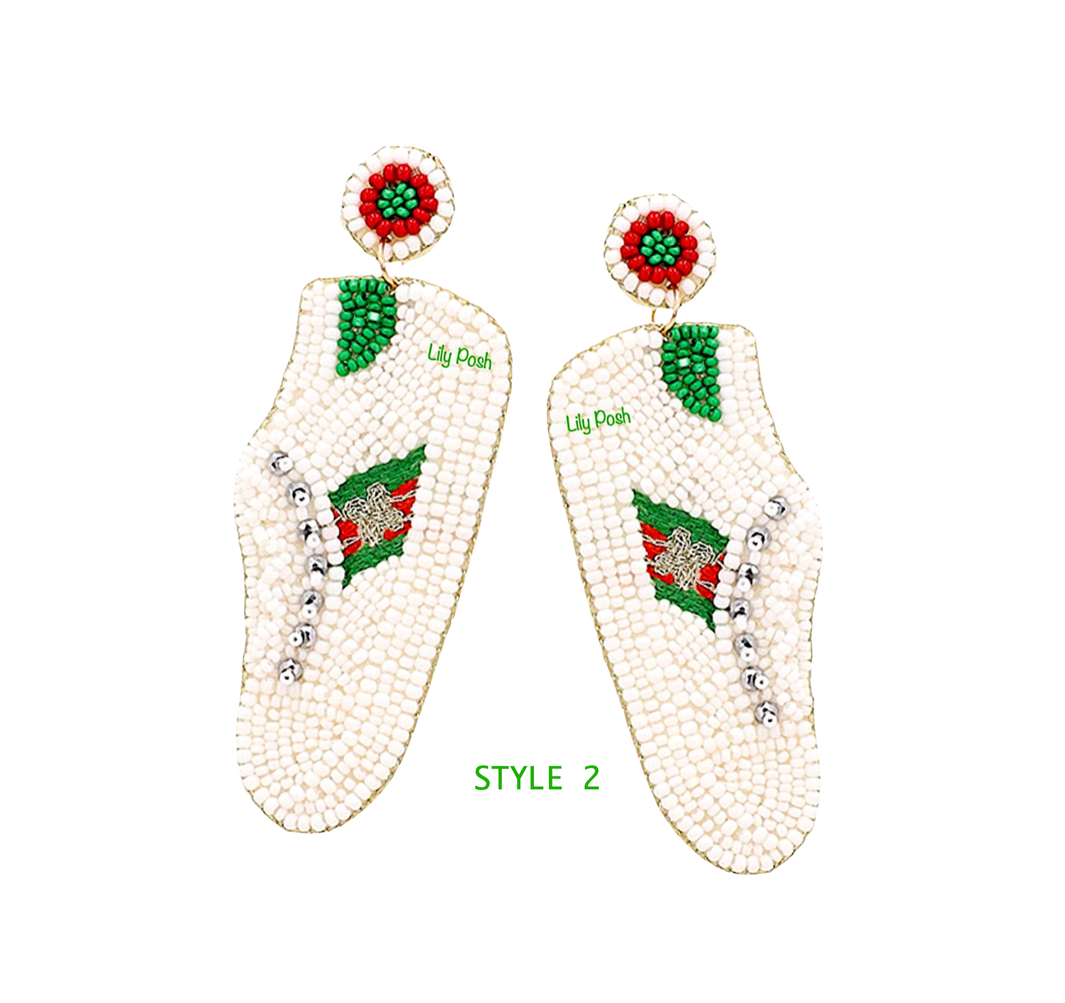 Lily Posh - Sneaker Shoes Seed Bead Earring, High Tops