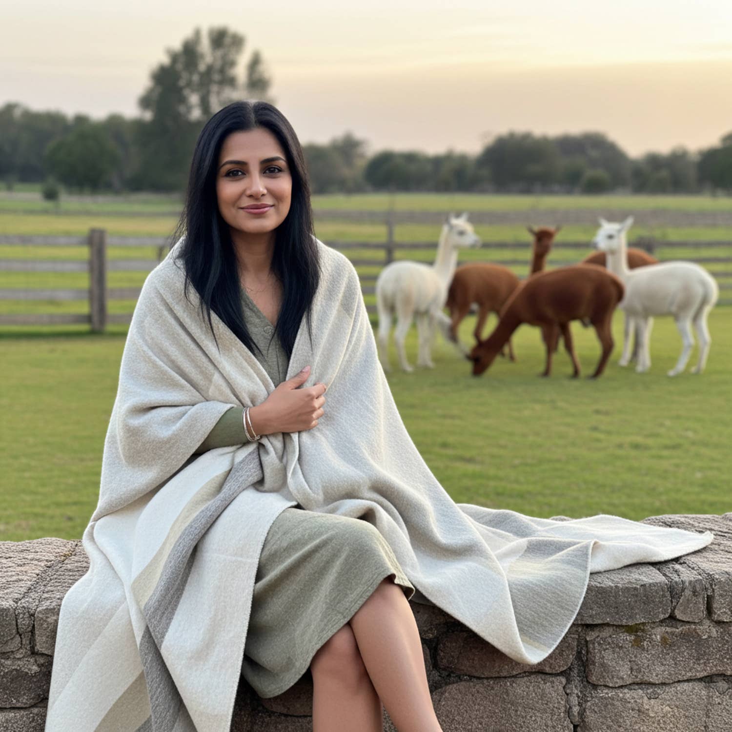 Shupaca Alpaca - NEW! Alpaca Throw Blanket - Salt Flat