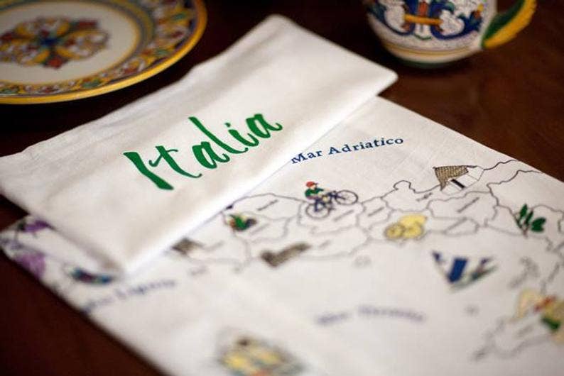 Map Of Italy Dish Towel