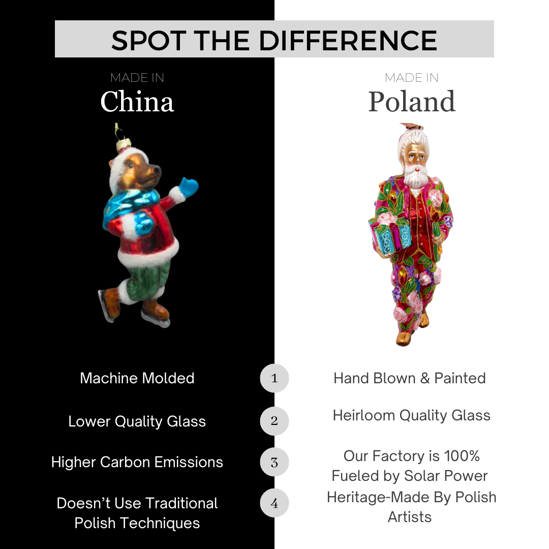 Kenzies of London - Cardinal Soldier Holiday Polish Glass Christmas Ornament