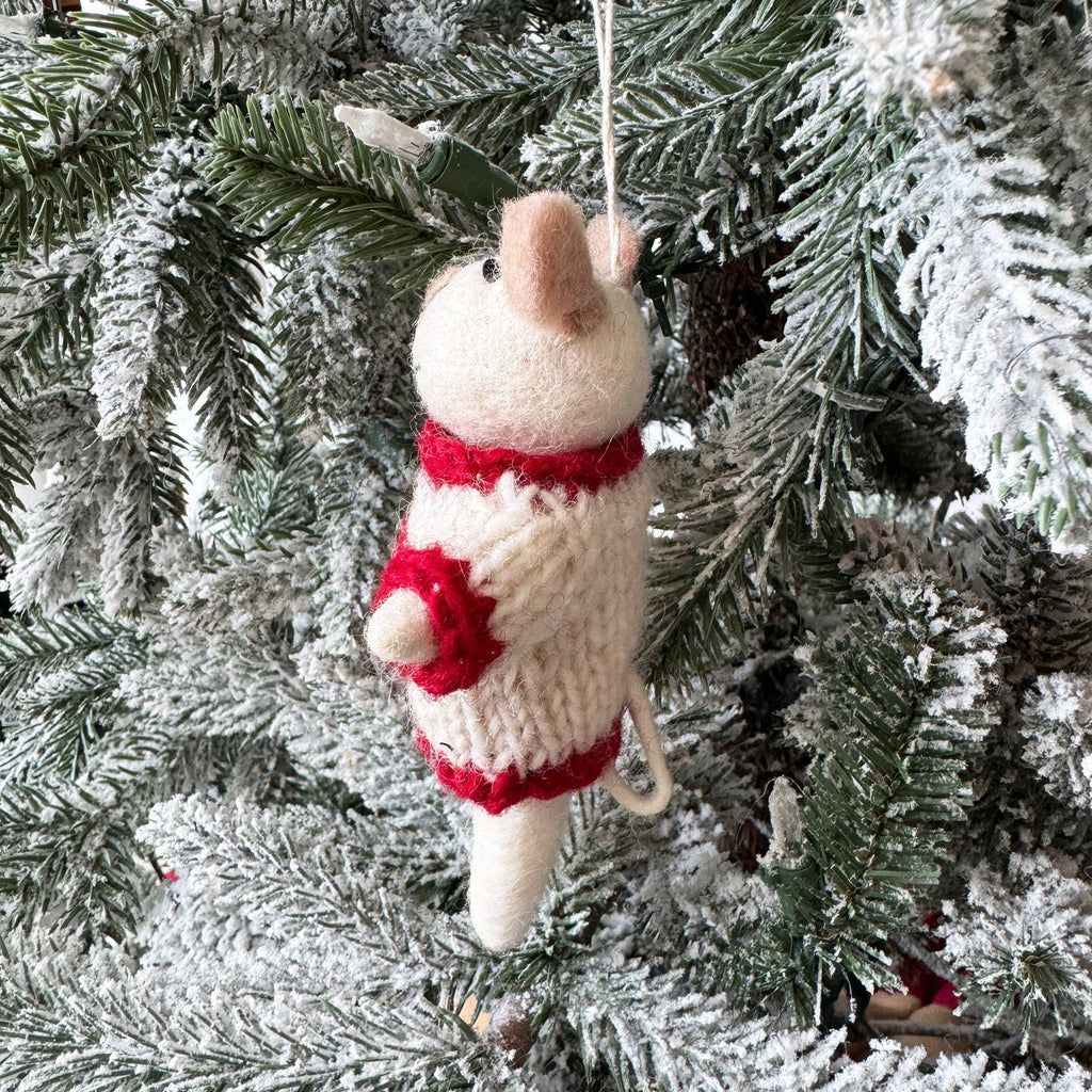 Red Truck Sweater- Sweater Mice Ornament