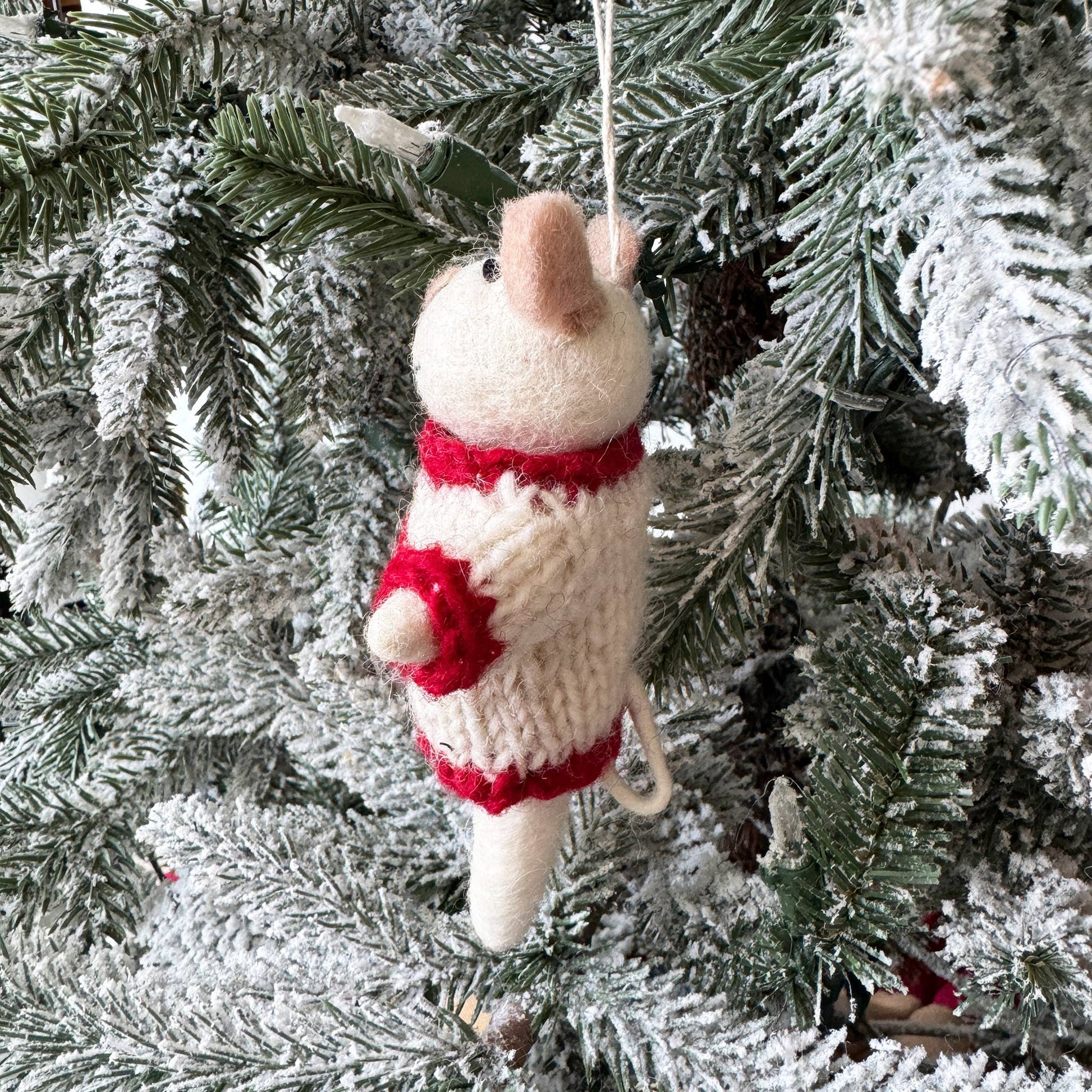 Red Truck Sweater- Sweater Mice Ornament