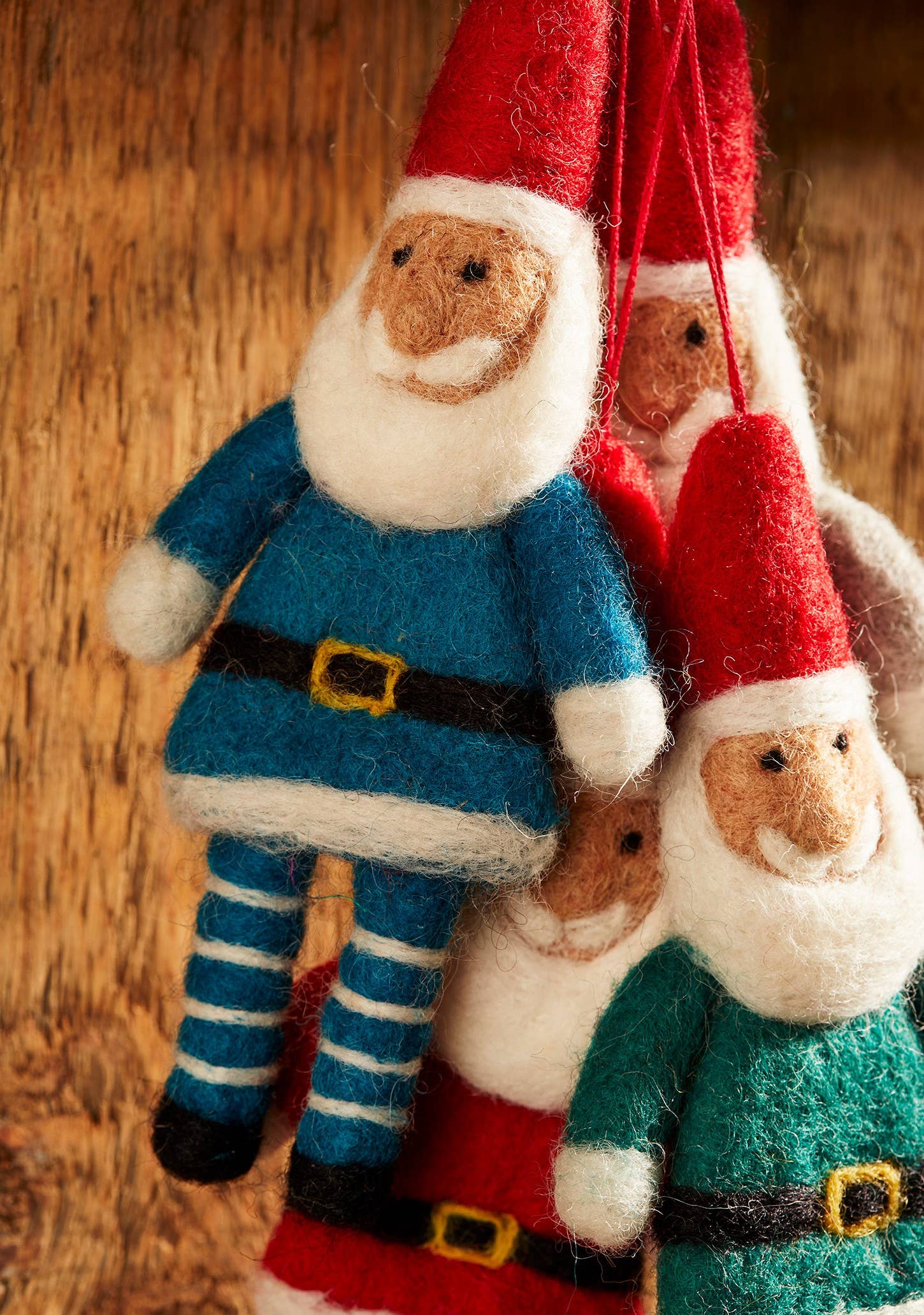 Namaste - Hanging Felt Santa With Stripey Legs